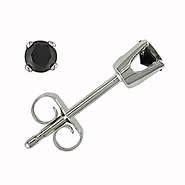 1/4 CT Black Diamond TW Stud Earrings 14k Gold White 14k Gold White I2;I3