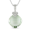 10k White Gold .024 ctw Diamond & 4.5 CT TGW Green Amethyst Heart Pendant