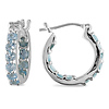 Sterling Silver 1.33 tgw Aquamarine Hoop Earrings