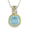 Sterling Silver .015 ctw Diamond & 4.75 CT TGW Blue Topaz Sky Fashion Pendant