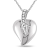 10k White Gold .05 ctw Diamond Heart Pendant