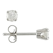 10K White Gold 1/4ct TDW Round Diamond Stud Earrings
