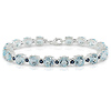 Sterling Silver 29.75 CT TGW  Blue Topaz & Sapphire Bracelet