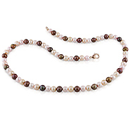 6-6.5mm Off-Round Warm Blush Freshwater Pearl Necklace Strand