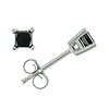 1/3ct Princess Black Diamond Stud Earrings in 14K White Gold