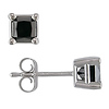 3/4 CT Black Diamond TW Stud Earrings 14k Gold White 14k Gold White I2;I3