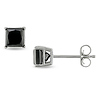 1 CT Black Diamond TW Stud Earrings 14k Gold White 14k Gold White I2;I3