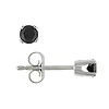 10KW 1/4ct TDW Black Diamond Solitaire Earrings, prong set diamonds, butterfly backs