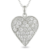 Sterling Silver 2.75 CT TGW White Topaz Heart Pendant