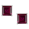 10K White Gold 2.50 ct. Princess Cut Ruby Stud Earrings