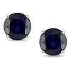 10K White Gold 2.00 ct. Blue Sapphire Round Cut Prong Set Earrings