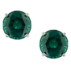 10K White Gold 1.60 ct. Emerald Round Cut Prong Set Earrings