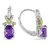 0.07 CT Diamond TW And 1 3/8 CT TGW Amethyst LeverBack Earrings Silver GHI I3