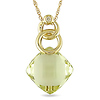 10k Yellow Gold .01 ctw Diamond & 5.2 CT TGW Lemon Quartz Fashion Pendant