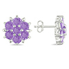 2 4/5 CT TGW Amethyst Ear Pin Silver Earrings