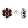 4 1/5 CT TGW Garnet Ear Pin Silver Earrings