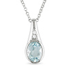 Sterling Silver .03 ctw Diamond & 1.5 CT TGW Blue Topaz Fashion Pendant