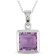 Sterling Silver 4.6 CT TGW Amethyst Fashion Pendant
