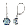 2 3/4 CT TGW Sapphire Blue Topaz - Sky LeverBack Silver Earrings