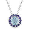 Sterling Silver 1.3 CT TGW Blue Topaz & Sky Sapphire Fashion Pendant
