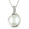 Sterling Silver .025 ctw Diamond Freshwater Pearl Fashion Pendant