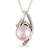 Sterling Silver .04 ctw Diamond Freshwater Pearl Fashion Pendant