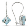2 3/4 CT TGW Blue Topaz - Sky Euro 10k White Gold Back Earrings