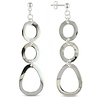 Oval Links Dangling Silver Earrings