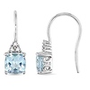 0.03 CT Diamond TW And 2 3/8 CT TGW Blue Topaz - Sky Shepard hook 10k White Gold Earrings GHI I2;I3