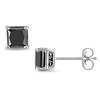 1 1/2 CT Black Diamond TW 14K White Gold Stud Earrings I2;I3
