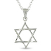 Star of David Silver Pendant with 18