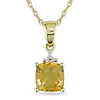 10k Yellow Gold Chain w/ .012 ctw Diamond & .8 CT TGW Citrine Fashion Pendant