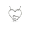10K White Gold 0.02 CT Diamond Heart Pendant With Chain