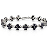 Sterling Silver 14 CT TGW Black Sapphire Bracelet