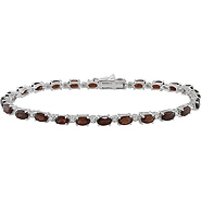 Sterling Silver 5.6 CT TGW Garnet White Topaz Bracelet