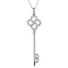 Clover Pattern Sterling Silver Key Pendant