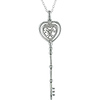 Vintage Heart Motif Sterling Silver Key Pendant