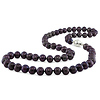 18' 6.5-7mm FW Black Pearl Necklace w/ 8mm Silver Ball Clasp