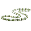 10K Gold Off-Round Pistachio & White Freshwater Pearl Strand Necklace