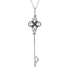 Sterling Silver .1 ctw Black Diamond Key Pendant