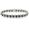 Sterling Silver .03 ctw & 14.8 CT TGW  Black Sapphire Bracelet