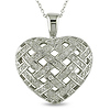 Sterling Silver CZ Heart Pendant
