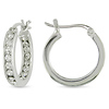 3/4 CT TGW Cubic Zirconia Huggie Earrings Silver