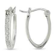 1/3 CT TGW Cubic Zirconia Huggie Earrings Silver