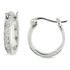 2/5 CT TGW Cubic Zirconia Huggie Earrings Silver