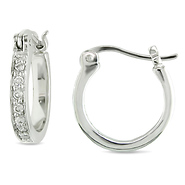2/5 CT TGW Cubic Zirconia Huggie Earrings Silver