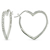 Silver RD 1.5mm CZ  Heart Earrings