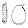 2 3/8 CT TGW Cubic Zirconia Huggie Earrings Silver