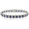 Diamond & Synthetic Sapphire Sterling Silver Bracelet