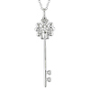 Sterling Silver .07 ctw Diamond Key Pendant